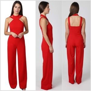 bebe Choker Neck Jumpsuit